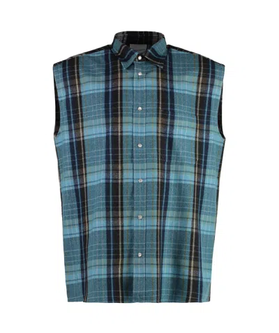 Vetements Checked Flannel Shirt In Blue