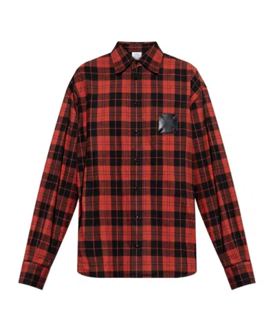 Vetements S-simply-check-hgbt Checked Patch Shirt In Red
