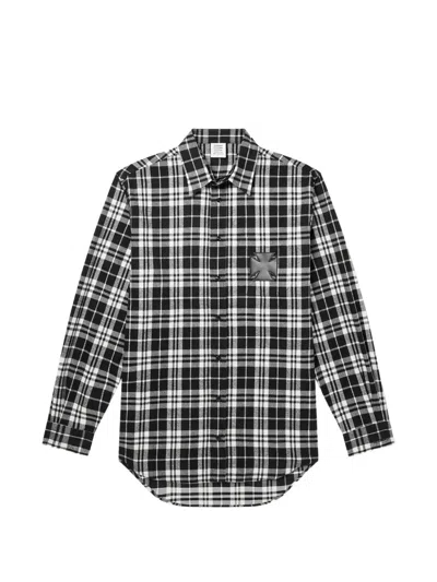 Vetements Checked Shirt In Black