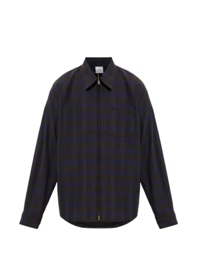 Vetements Checked Zip-up Shirt In Black