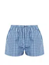 Vetements Checked-pattern Mini Shorts In Blue