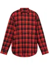 Vetements Red Padded Flannel Overshirt In Red