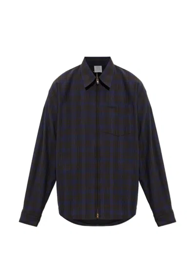 Vetements Check-pattern Zip-up Shirt Jacket In Blue