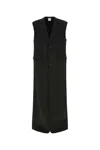 Vetements Back Slit Tailored Wool Coat In Black