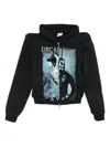 Vetements Cof Cut Up Extreme Shoulder Fitted Zip Up Hoodie Clothing In Black