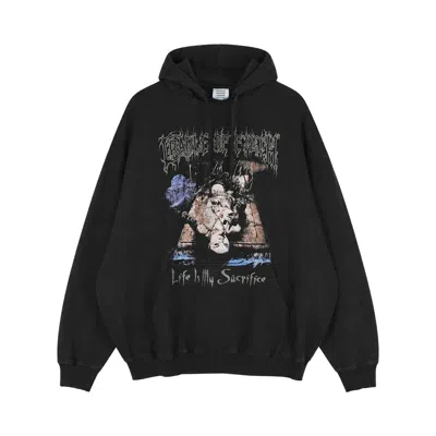 Pre-owned Vetements Cof Sacrifice Hoodie 'washed Black' | Men's Size Xl