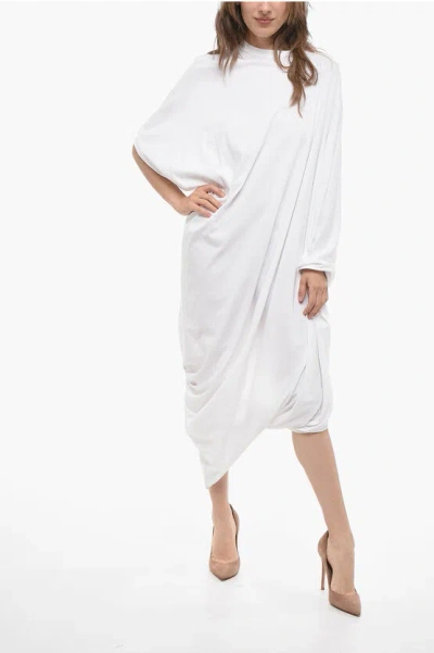 Vetements Cotton Asymmetrical Maxi Dress In White