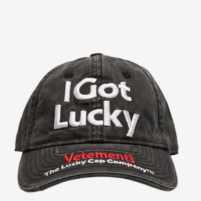 Vetements Cotton Baseball Cap In Gray