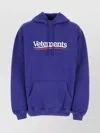VETEMENTS COTTON BLEND HOODED SWEATSHIRT WITH POUCH POCKET
