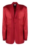Vetements Cotton Blend Jacquard Blazer In Red