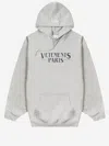 Vetements Cotton Blend Sweatshirt With  Paris Print In Gray