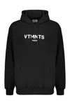 Vetements Logo-print Ribbed-cuff Hoodie In Black