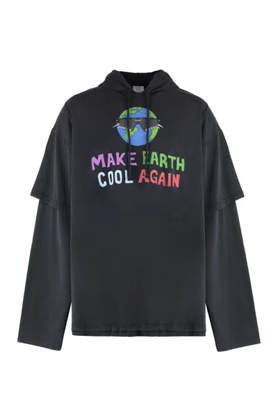 Vetements Cotton Hoodie In Black