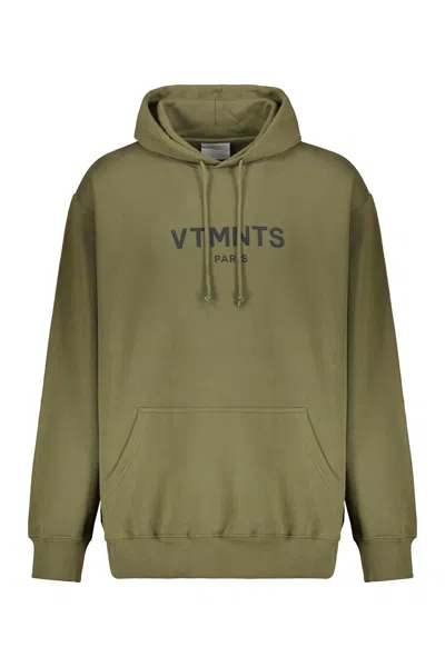 Vetements Cotton Hoodie In Green
