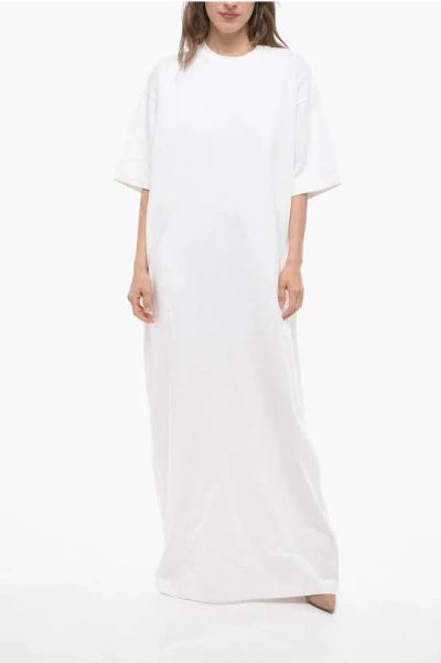 Vetements Cotton Maxi Dress With Split On The Back In White