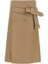 Vetements Deconstructed Trenchcoat Skirt With Belted High Waist In Neutrals