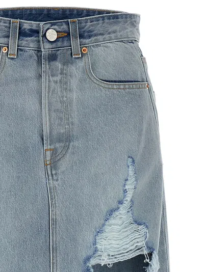 Vetements Cotton Mini Women's Skirt In Blue