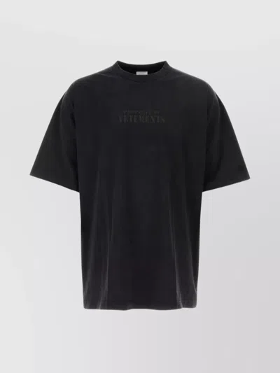 Vetements Cotton Oversized Crew-neck T-shirt In Black