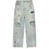 Vetements Blue Trashed Baggy Jeans