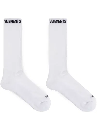 Vetements Cotton Socks In White