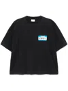 Vetements Name-tag Printed Cotton T-shirt In Schwarz