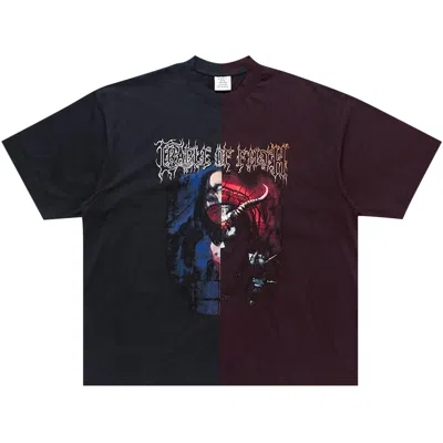 Pre-owned Vetements Cradle Of Filth Cut Up Oversized T-shirt 'black/red' | Men's Size S