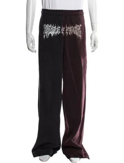 Pre-owned Vetements Cradle Of Filth Cut-up Baggy Graphic Print Lounge Bottoms W/ Tags In Black