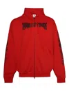 Vetements Red Cradle Of Filth Double Logo Oversized Hoodie In Red