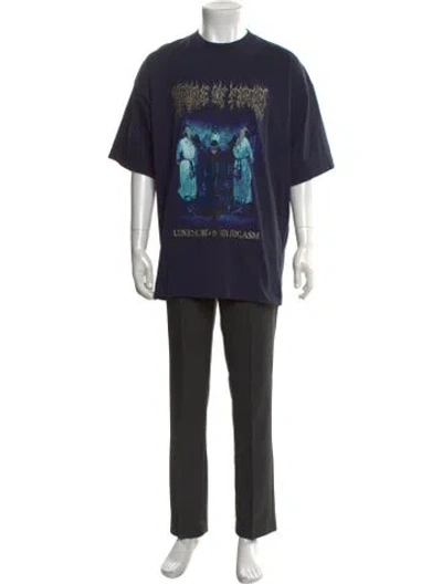 Pre-owned Vetements Cradle Of Filth 'vampire Cult Follower' Graphic Print T-shirt In Blue
