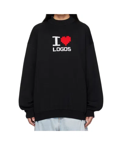 Vetements Crew Neck Long Sleeve Sweatshirt In Black