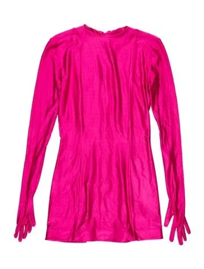 Pre-owned Vetements Crew Neck Mini Dress In Pink