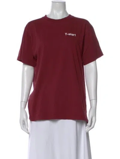 Pre-owned Vetements Crew Neck Short Sleeve T-shirt In Burgundy