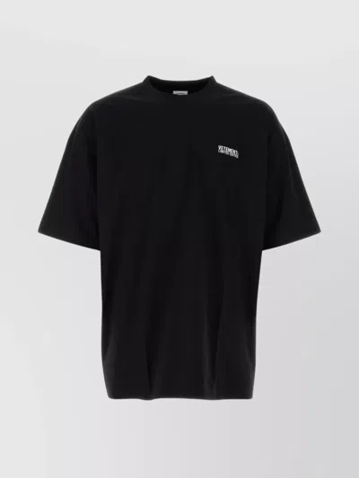 Vetements Crew Neck Short Sleeves Cotton T-shirt In Black