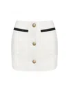 Vetements Cropped Deconstructed Tweed Skirt White