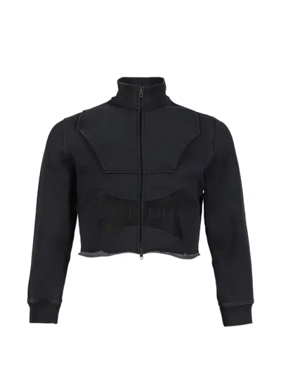 Vetements Cropped Sweatshirt In Black