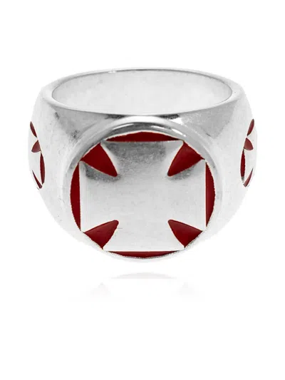 Vetements Cross Ring In Metallic