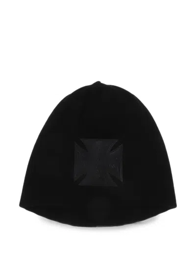 Vetements Cross-patch Beanie Hat In Black