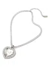 Vetements Crystal-embellished Heart-pendant Necklace In Metallic