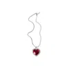Vetements Crystal Heart Necklace In Red
