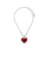 Vetements Crystal Heart Necklace In White