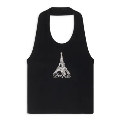 Vetements Crystal Paris Halter Tanktop Black