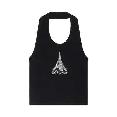 Pre-owned Vetements Crystal Paris Halter Tanktop 'black' | Women's Size Xs