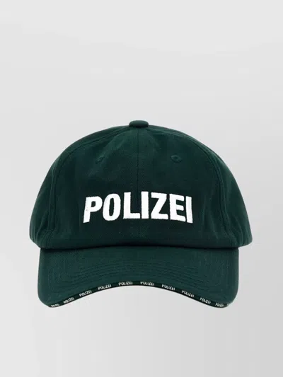 Vetements 'curved Brim Police Cap' In Gray