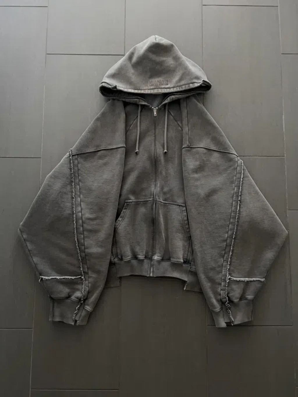Pre-owned Vetements Cut Up Deconstructed Logo Zip Up Hoodie Pre-owned Vetements Cut Up Deconstructed Logo Zip Up Hoodie