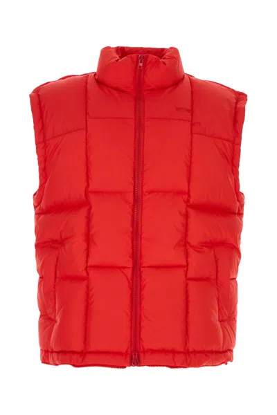 Vetements Cut-up Puffer Vest In Red