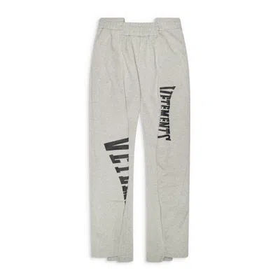Vetements Cut Up Logo Elasticated-waistband Track Pants In Gray
