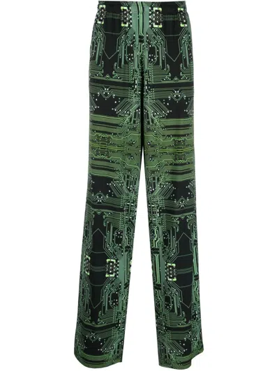 Vetements Cyber Fluid Wide-leg Trousers In 黑色