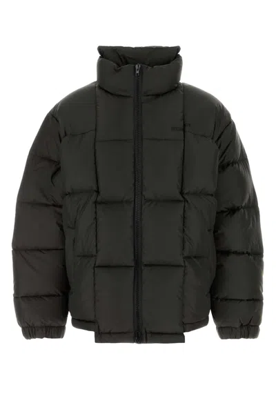 Vetements Dark Down Jacket With High Collar In Brown