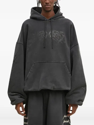 Vetements Death Metal Logo-print Hoodie In Black