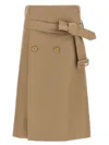 Vetements Deconstructed Trenchcoat Skirt With Belted High Waist In Beige